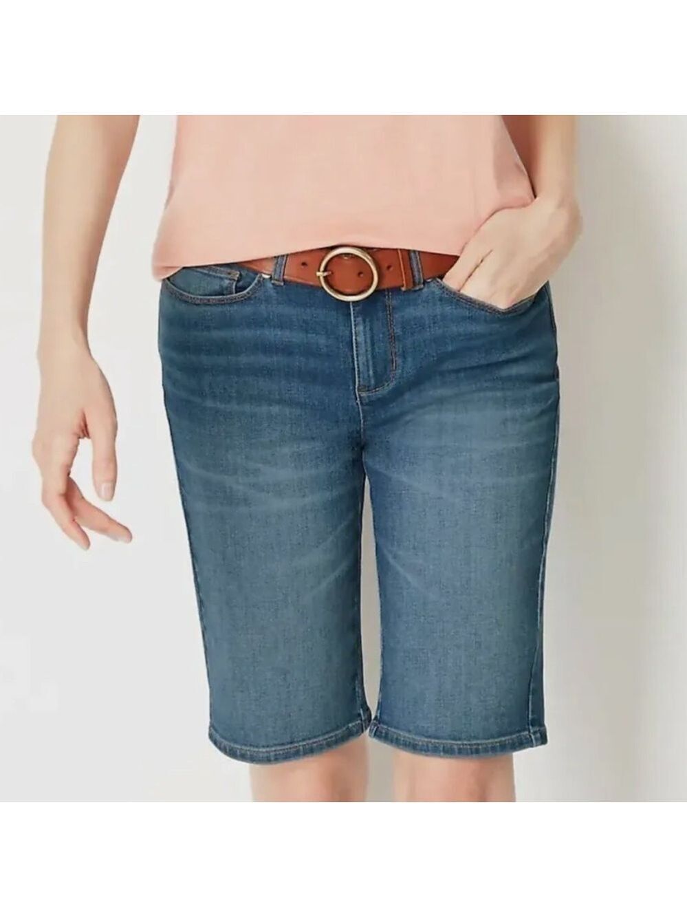Nwt J. Jill Women Authentic Fit Jean Shorts Bermuda Wash 16P